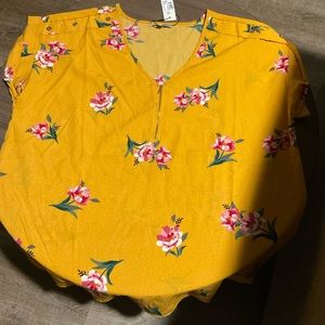 Yellow Knot Front Blouse